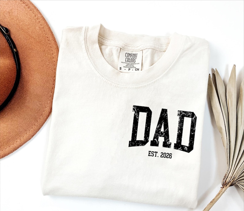 Comfort Colors® Custom Dad Shirt, Cute Fathers Day Gift, Christmas Gift For Dad, New Dad Shirt, Custom Dad Est Shirt, Gift for Grandpa zdjęcie 4
