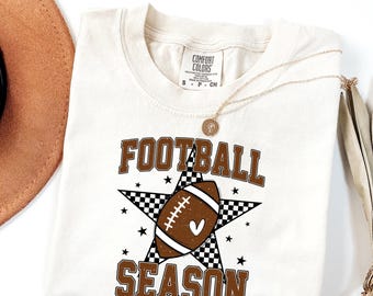 Comfort Colors® Football Season Shirt, Football Lovers Gift, Football Mom Jersey Shirt, Cute Game Day Gift, Tis The Season Crewneck