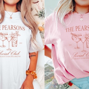 Comfort Colors Personalized Social Club Shirt, Luxury Bachelorette, Beach Bachelorette Party, Bridal Party Gift, Wedding gift
