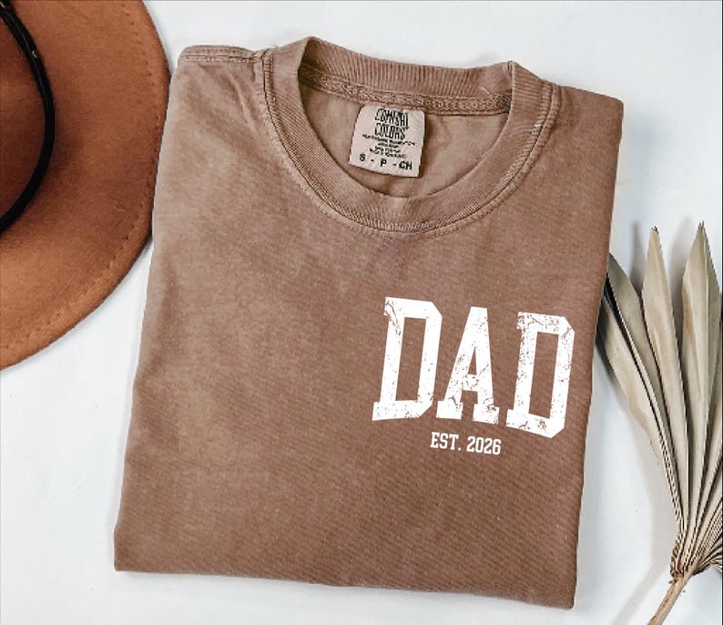 Comfort Colors® Custom Dad Shirt, Cute Fathers Day Gift, Christmas Gift For Dad, New Dad Shirt, Custom Dad Est Shirt, Gift for Grandpa zdjęcie 6