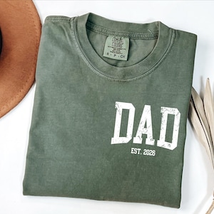 Comfort Colors® Custom Dad Shirt, Cute Fathers Day Gift, Christmas Gift For Dad, New Dad Shirt, Custom Dad Est Shirt, Gift for Grandpa zdjęcie 1