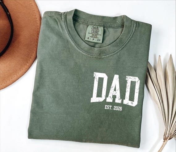 Comfort Colors® Custom Dad Shirt, Cute Fathers Day Gift, Christmas Gift For Dad, New Dad Shirt, Custom Dad Est Shirt, Gift for Grandpa