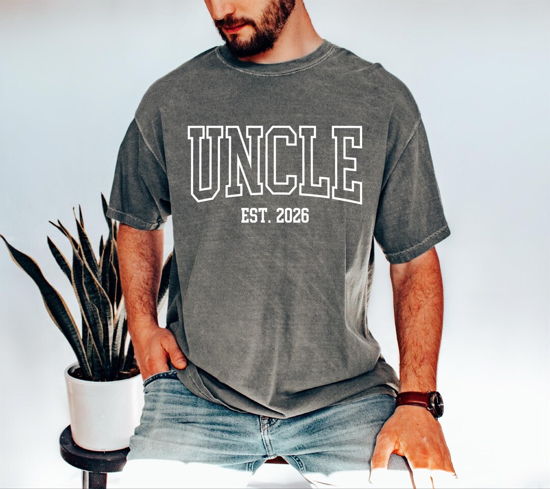 Comfort Colors® Retro Uncle EST Shirt, Customize Uncle Shirt, Uncle ...