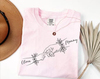Camiseta personalizada para mamá y bebé de Comfort Colors®, camiseta para mamá personalizada, regalo para el Día de la Madre.