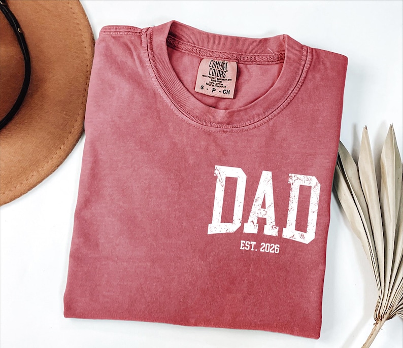 Comfort Colors® Custom Dad Shirt, Cute Fathers Day Gift, Christmas Gift For Dad, New Dad Shirt, Custom Dad Est Shirt, Gift for Grandpa zdjęcie 8