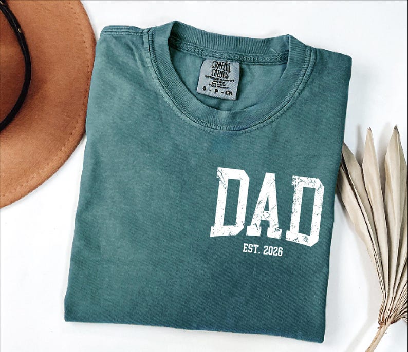 Comfort Colors® Custom Dad Shirt, Cute Fathers Day Gift, Christmas Gift For Dad, New Dad Shirt, Custom Dad Est Shirt, Gift for Grandpa zdjęcie 7