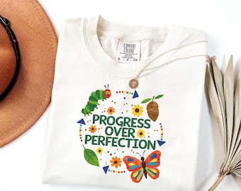 Comfort Colors® Progress Over Perfection Shirt, Back To School, New Teachers Gift, Motivational Teacher Gift, Teacher Appreciation Gift