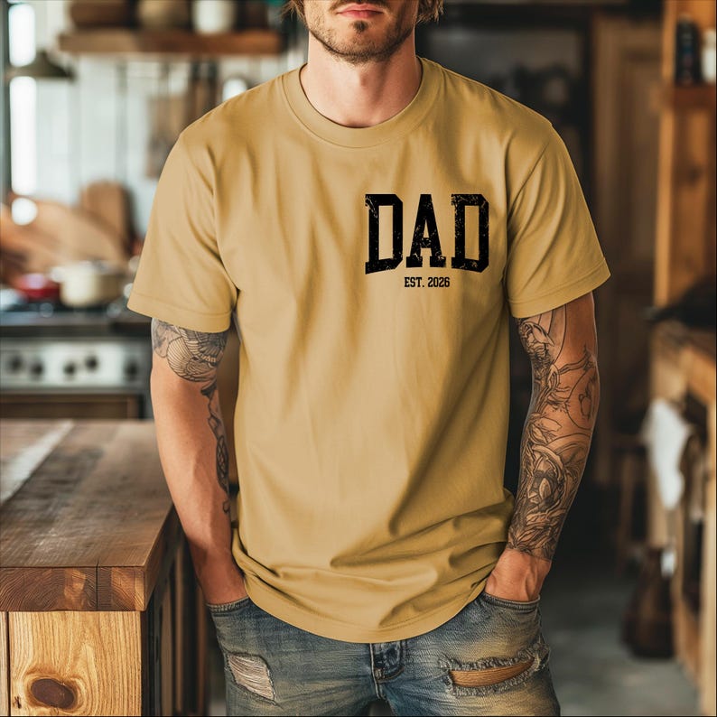 Comfort Colors® Custom Dad Shirt, Cute Fathers Day Gift, Christmas Gift For Dad, New Dad Shirt, Custom Dad Est Shirt, Gift for Grandpa zdjęcie 9