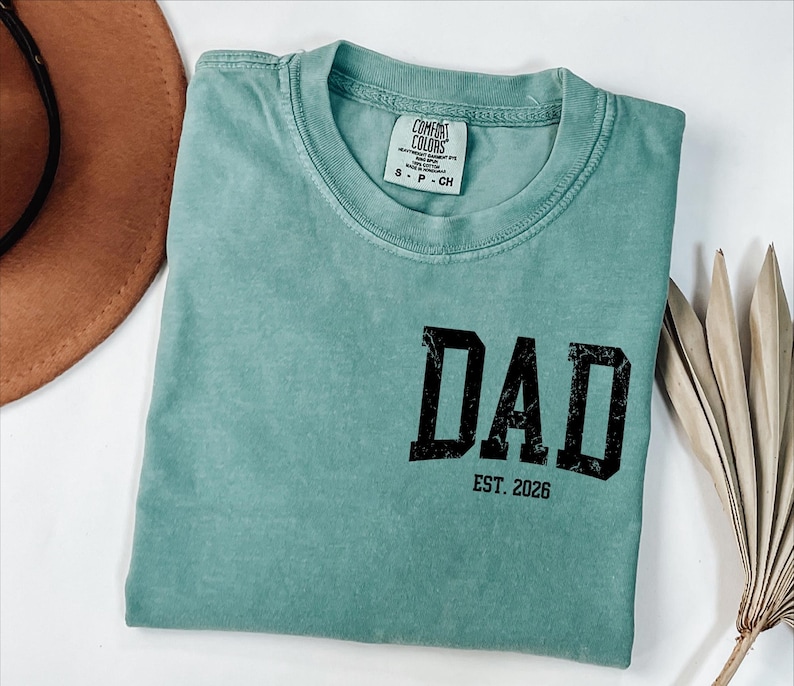 Comfort Colors® Custom Dad Shirt, Cute Fathers Day Gift, Christmas Gift For Dad, New Dad Shirt, Custom Dad Est Shirt, Gift for Grandpa zdjęcie 5