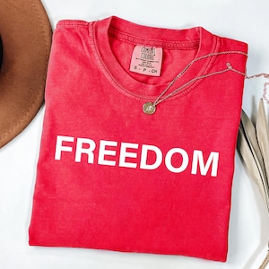 Comfort Colors® Charlie Kirk Freedom Shirt : Freedom Shirt, Justice For Charlie Shirt image 1
