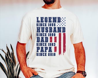 Comfort Colors® Custom Legend Husband Dad Papa Shirt, Personalized Grandpa Fathers Day Tees