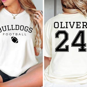 Comfort Colors® Custom School Football Mascot Shirt, Team Mascot Shirt, Gifts For Back To School, Football Mom Shirt With Name Number