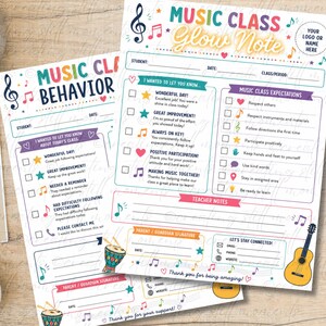 Music Class Behavior Note To Parents | Positive Notes + Behavior Tickets | Behavior Report | Behavior Rewards and Consequences