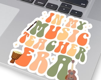 Pegatina de la era del profesor de música, pegatina de amante de la música, regalo de educador musical, compositor de música, regalo de profesor de música, regalo de música, pegatina de música