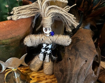 Handmade Voodoo doll, uncharged, with instructions