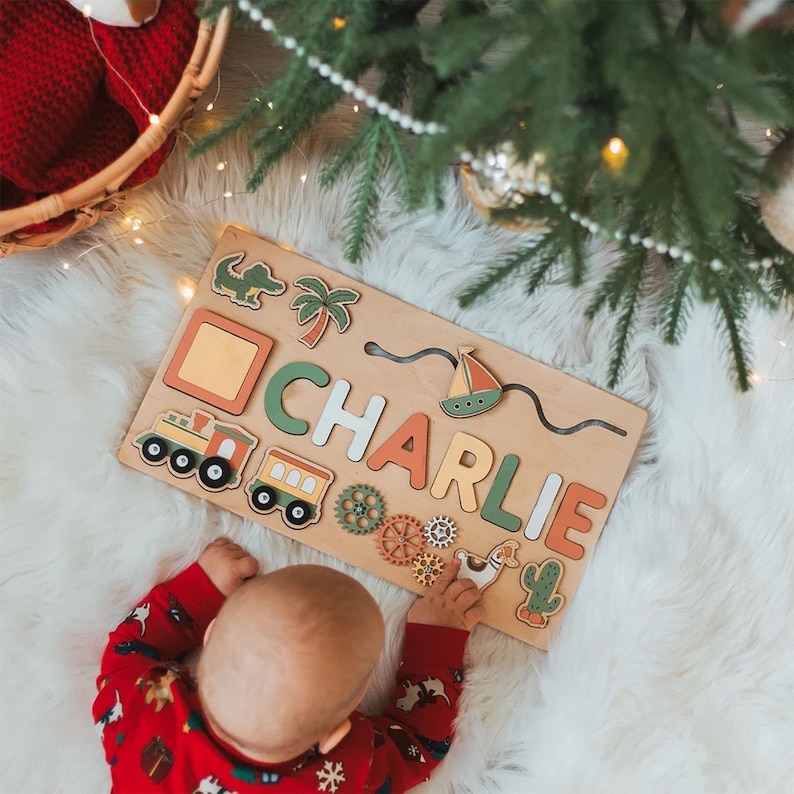 Personalized Wooden Puzzle Name Board Custom Toy Gifts for Baby and ...