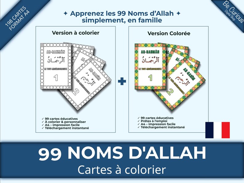 Allah Activity 99 Names of Allah Flashcards | Islamic Learning Activity for Kids (PDF ...
