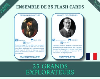 25 Great Explorers worldwide | Flashcards | Geography discovery & exploration | Montessori Geography History, Children activity | Homeschool