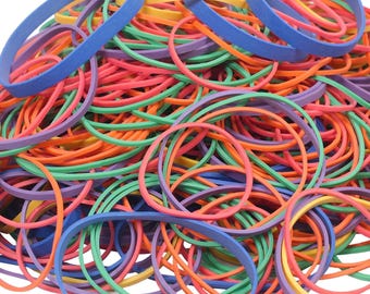 Large Rubber Bands, Assorted Colors, Thick Hair, Braiding (150 Count)