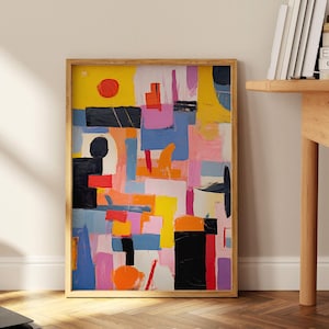 Large Abstract Art Print: Bold Multicolored Wall Decor (Digital Download)