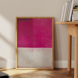 Große rosa abstrakte moderne Malerei Wandkunst | Wohnkultur Print | Hot Pink Wohnzimmer | Helle Wanddekoration | Farbenfroher Digital Download