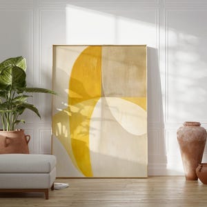 Mustard Yellow Abstract Art Print: Minimalist Honeycomb Decor (digital ...