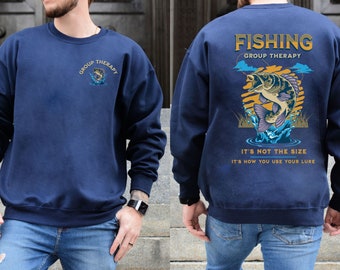 Vintage Bass Fishing Crewneck Sweatshirt Embroidery Logo Brown