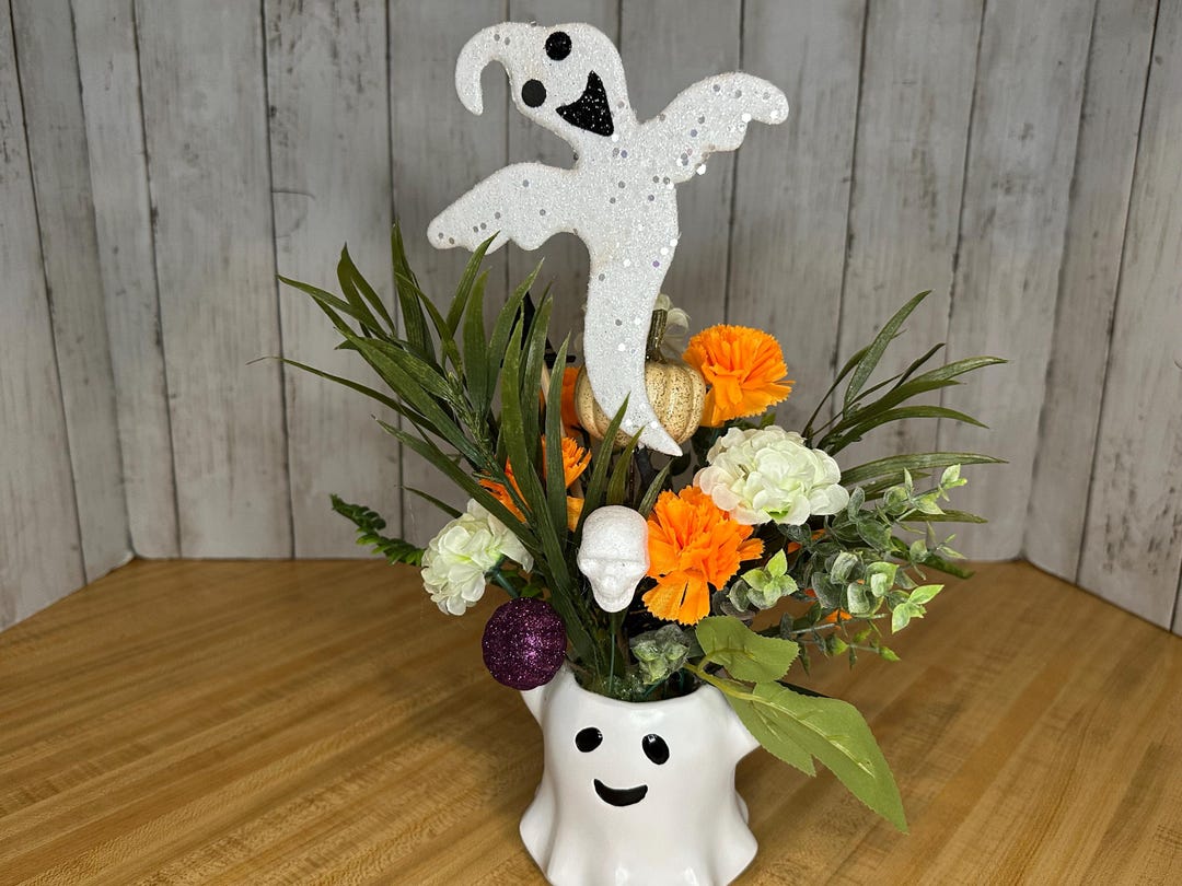 Ghost Floral Halloween Centerpiece/floral Arrangement - Etsy