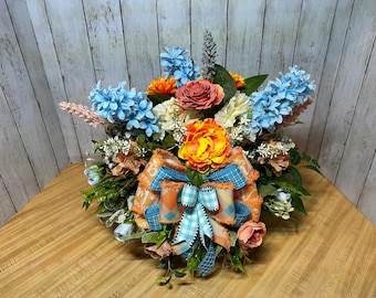 Fall Centerpiece, Fall Floral Arrangement, Autumn Table Floral, Pumpkin Centerpiece