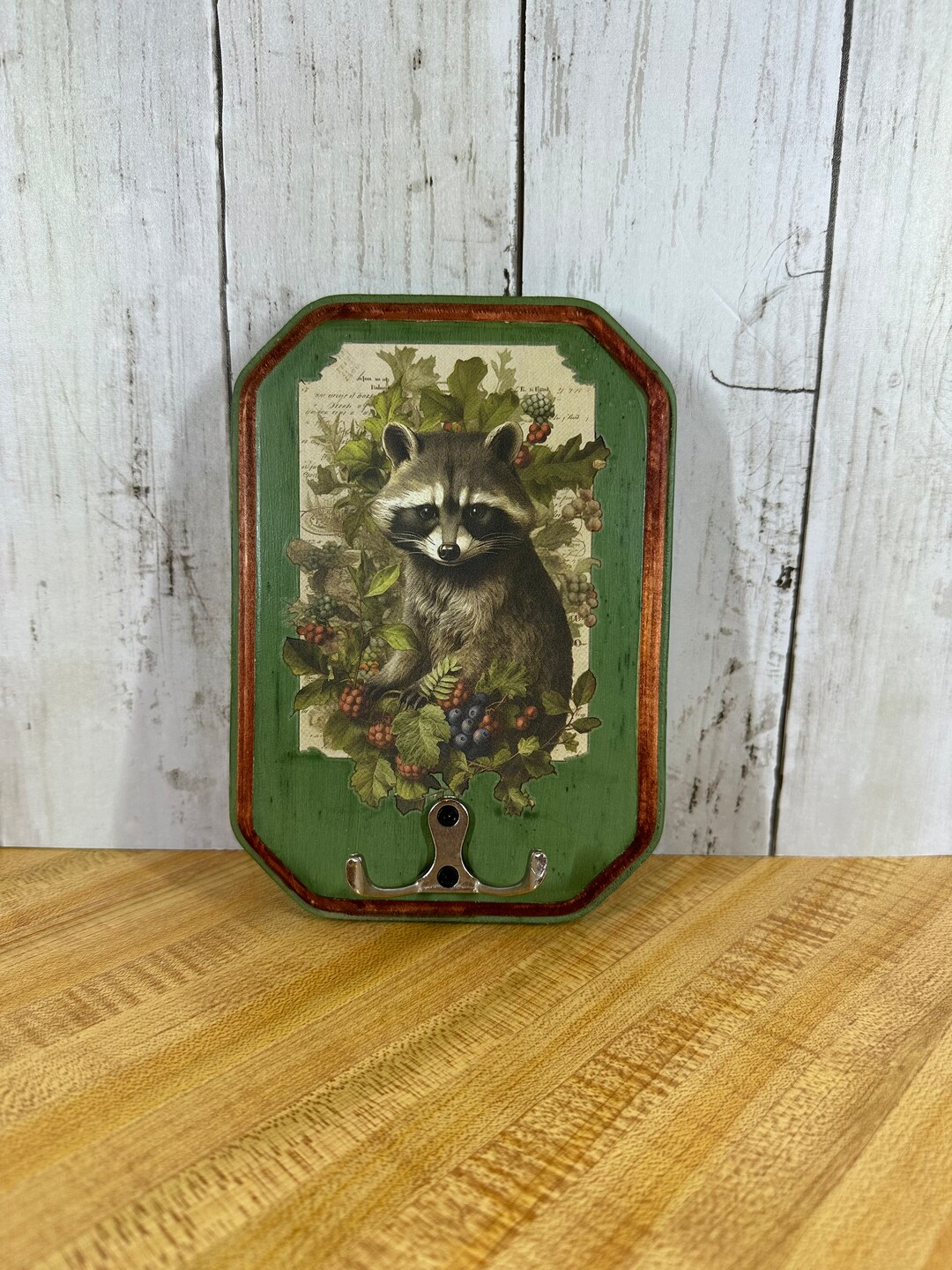 Wood Raccoon Plaque - Etsy
