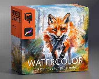 WATERCOLOR 50 Procreate Brushes for realistic authentic painterly style  (Digital Download)