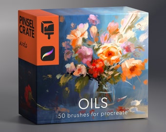 50 pinceles para Procreate que logran un aspecto realista y auténtico de pintura al óleo (Descarga digital)