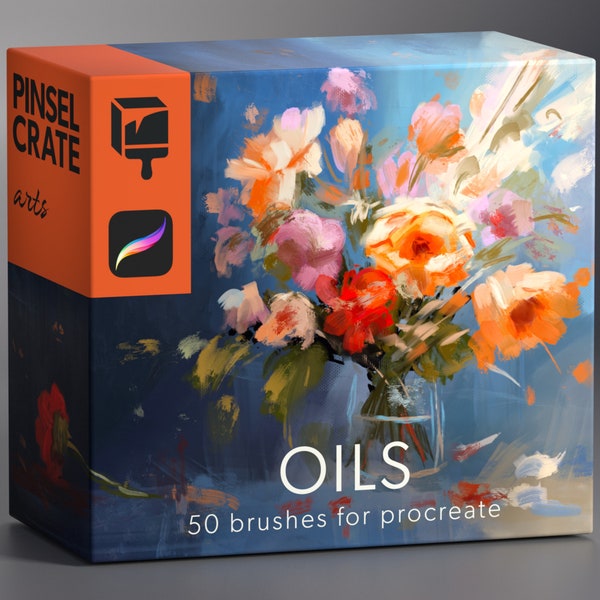 OILS 50 professional dynamic brushes for procreate, digital oil brushset, realistic oil, authentic painterly, instant digital download