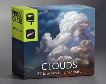 NUAGES 37 pinceaux dynamiques professionnels pour procréer, jeu de pinceaux nuage pour peinture numérique, textures du ciel, téléchargement numérique instantané