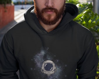 Stellar Astronaut Galaxy Hoodie - 50 percent Cotton 50 percent Polyester | Cosmic Design | Perfect for Space Enthusiasts |