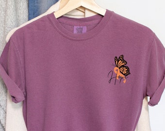 MS Awareness Tee, Ribbon & Butterfly Design, Hope Symbol Shirt for Multiple Sclerosis Support, Awareness Apparel