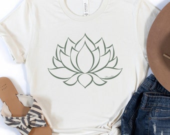 Lotus Breathe Shirt, Comfortable Mindfulness Tee, Serene Symbol, Relaxation Apparel for Yoga Clothing, breathe shirt
