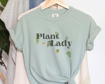 Plant Lady Shirt, Botanical Design with Hanging Plants, Stylish Tee for Women Who Love Gardening and Nature