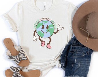 Earth Day Smiley Tee: Reduce, Reuse, Recycle