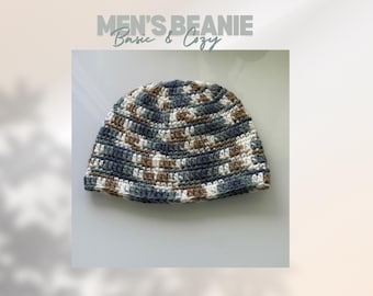 Bonnet pour homme au crochet fait main : couvre-chef d'hiver en acrylique personnalisé