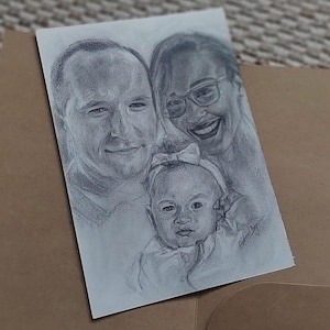Custom Pencil Portraits - Hand Drawn Portraits - Custom Pencil Drawing - Graphite Drawing from Photo - Memorial portrait - Couples.