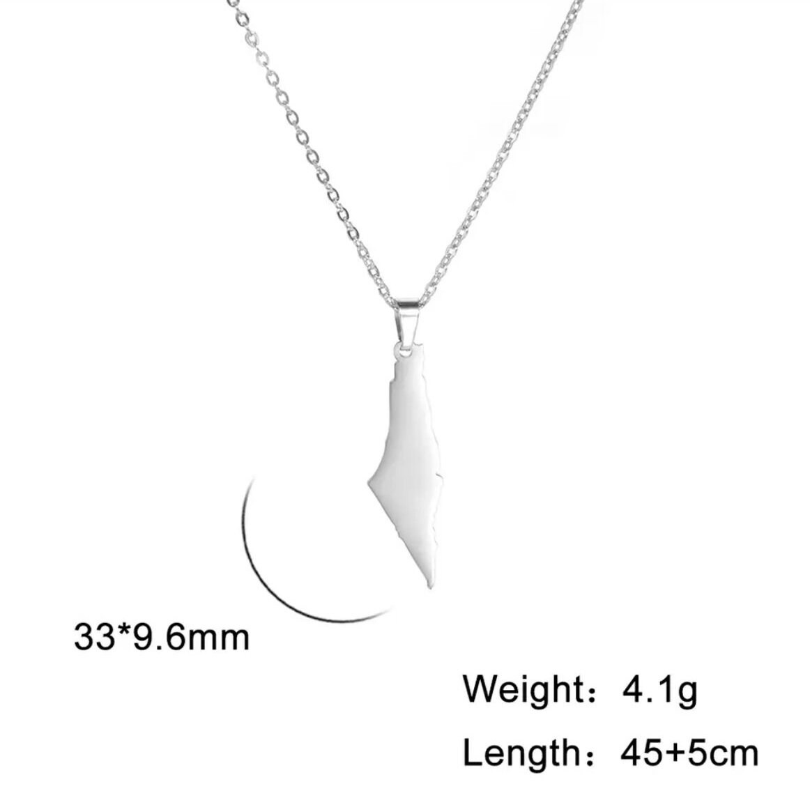 Palestine Map Necklace Gold and Silver Palestine Chain free Etsy