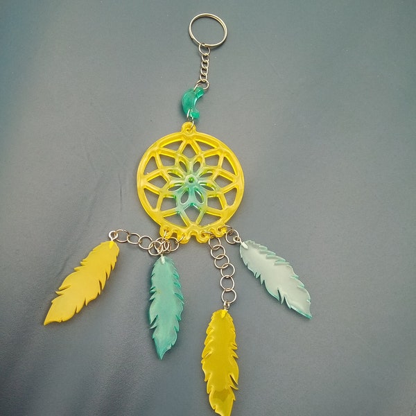 Handmade resin dream catcher keyring