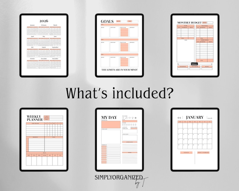 2026 Digital Planner | Coral iPad Planner, Daily Weekly Monthly, Goals ...
