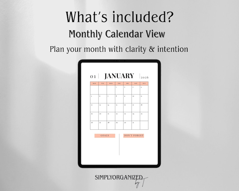 2026 - 2027 Digital Planner Bundle | Coral iPad Planner, Daily Weekly ...