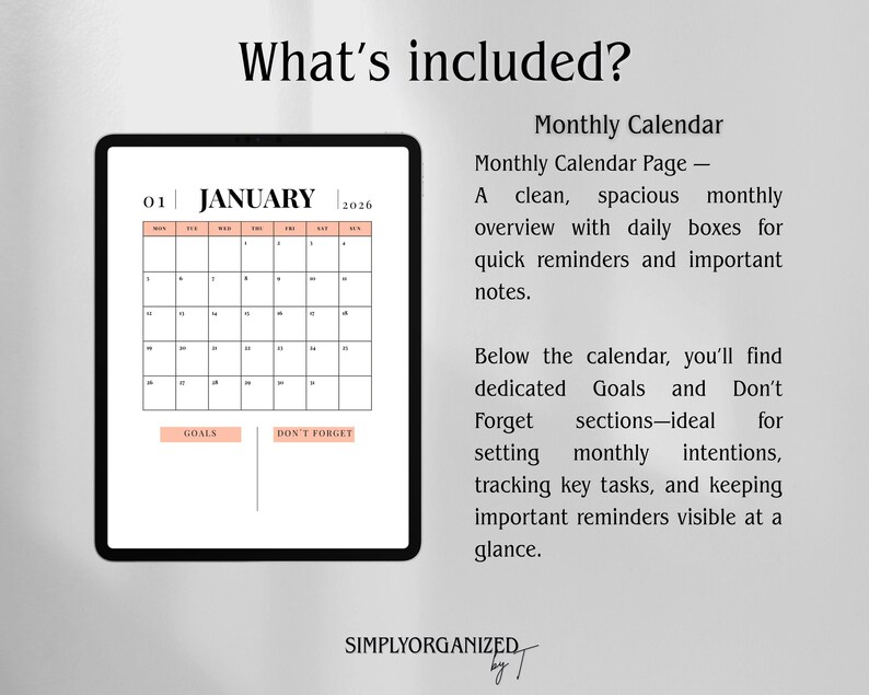 2026 Digital Planner | Coral iPad Planner, Daily Weekly Monthly, Goals ...