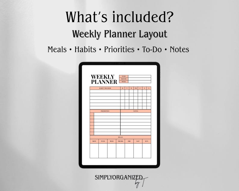 2026 - 2027 Digital Planner Bundle | Coral iPad Planner, Daily Weekly ...
