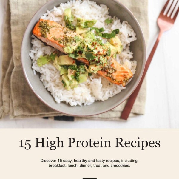 15 High Protein Recipe Pack with Calories, Macros, Meal Planner and Shopping List