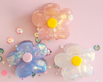 Flower Iridescent Claw Clip | Spring Claw | Hair Claw Clip | Girl Hair Accesories |  Gift for Her | Summer Hair Claw