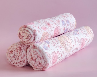 Pink Bow Floral Beach Towels | Kid Beach Towel | Adult Beach Towel | Children's Gift | Mothers Day Gift Idea | Floral Beach Towel
